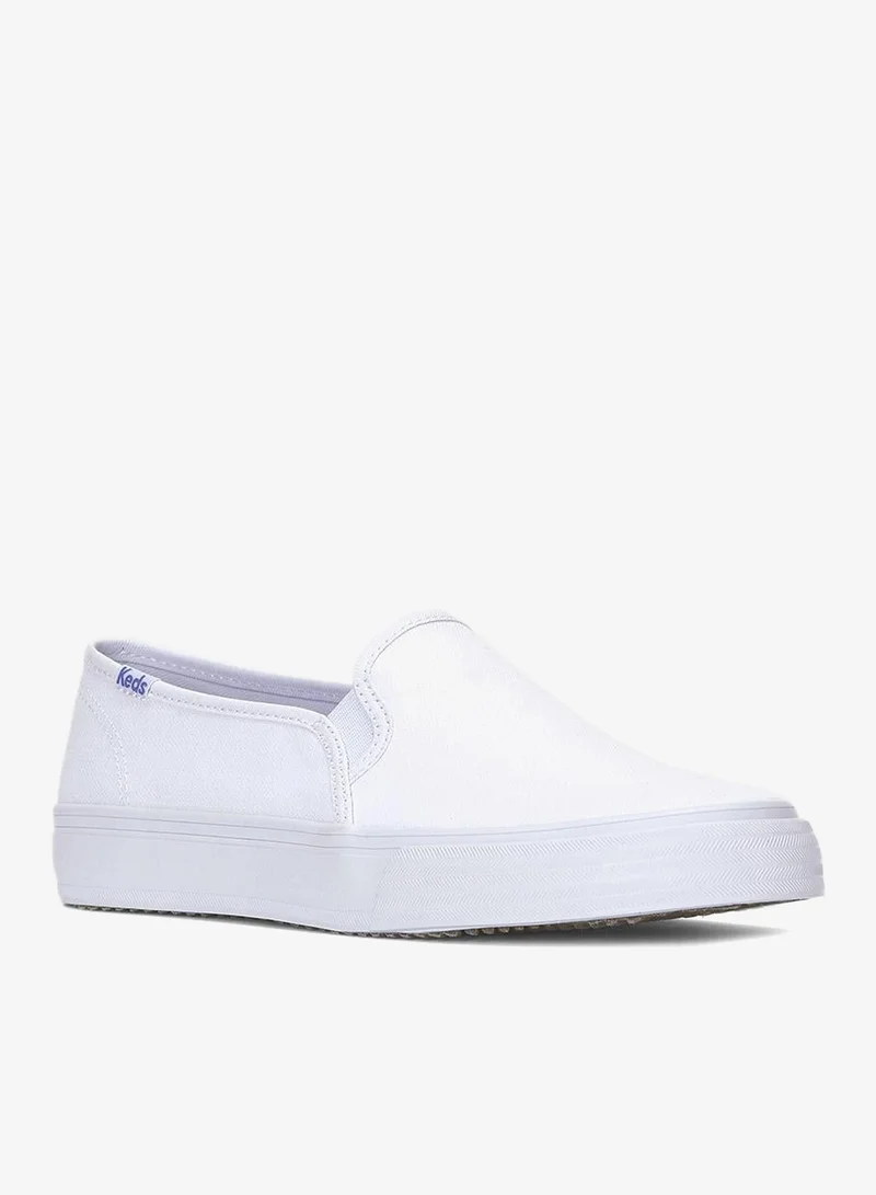 Keds white Keds Women's Double Decker Slip On Canvas Casual Sneaker White for Women | Best Price UAE